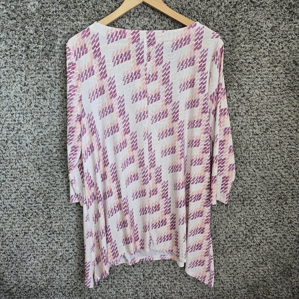 JM‎ Collection Top Womens PL Petite Large Purple Jacquard Textured Blouse Ladies - Picture 7 of 7